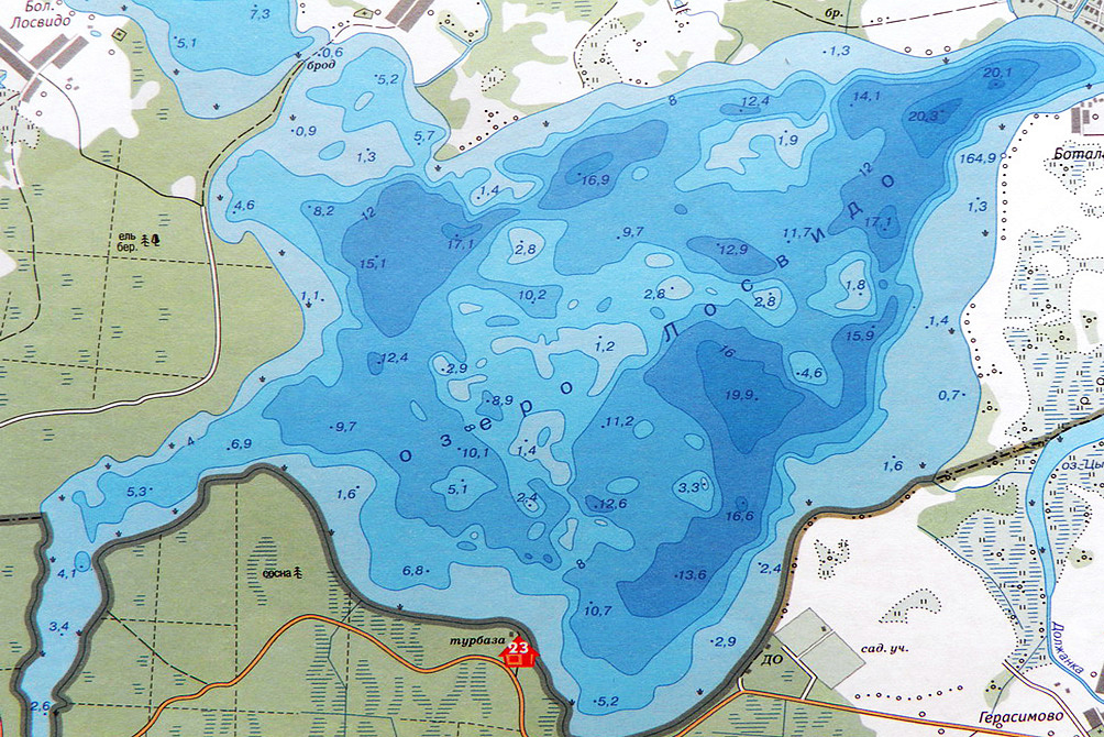 Озеро лосвидо витебская область карта глубин